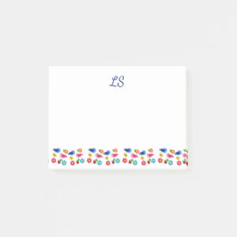 Vögel und Blume Frühjahrsmuster weiß Post-it Klebezettel