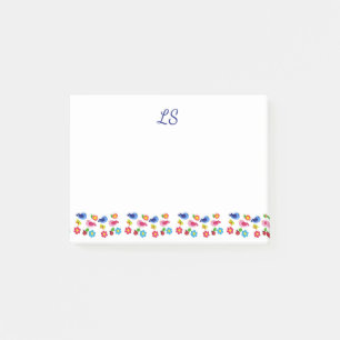 Vögel und Blume Frühjahrsmuster weiß Post-it Klebezettel
