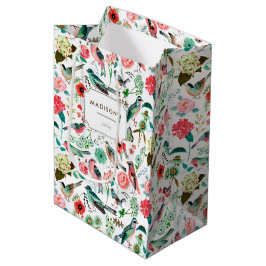 Vögel und Blume | Geschenktasche Mittlere Geschenktüte