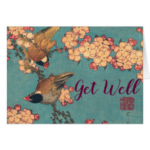 Vögel und Blume Japanisch Art Pink Floral