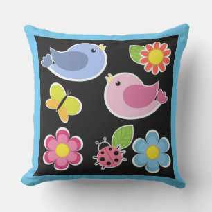 VÖGEL UND BLUME KISSEN FÜR DRAUßEN