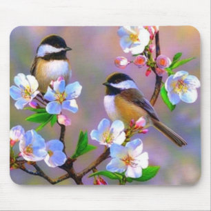 Vögel und Blume, Kunstwerke Mousepad