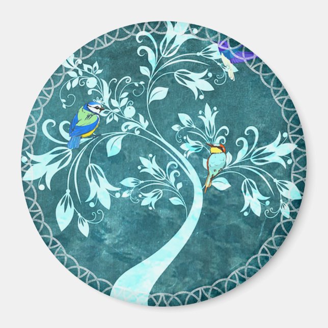 Vögel und Blume Magnet (Vorne)