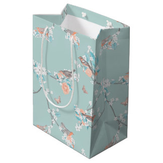 Vögel und Blume Mittlere Geschenktüte
