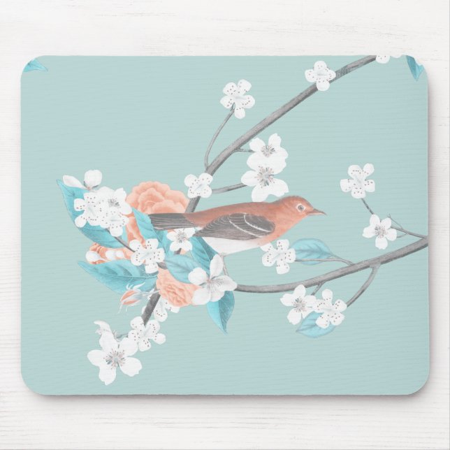 Vögel und Blume Mousepad (Vorne)