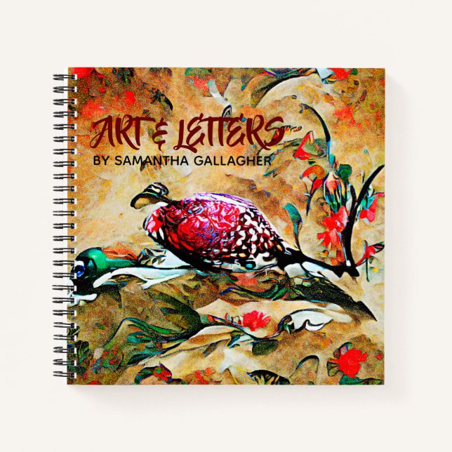 Vögel und Blume Notizbuch (Vorderseite)