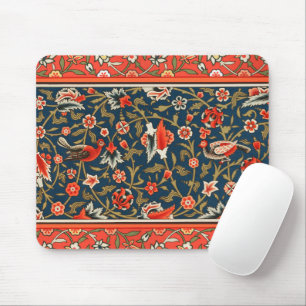 Vogel und Blume Persisches Blaues Muster Mousepad