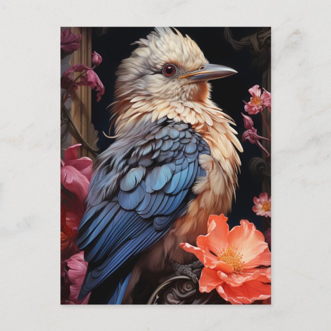 Vögel und Blume Postkarte (Vorderseite)