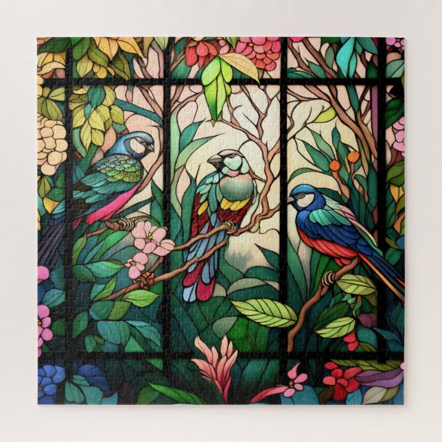 Vögel und Blume Puzzle (Vertikal)