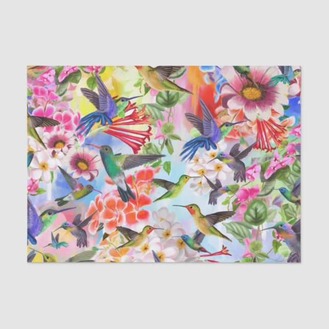 Vögel und Blume Seidenpapier (Vorderseite)