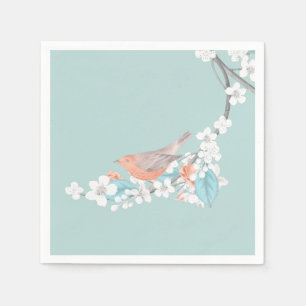 Vögel und Blume Serviette
