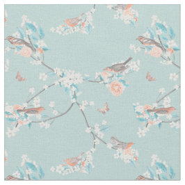 Vögel und Blume Stoff