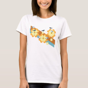 Vögel und Blume T-Shirt