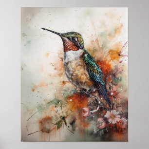 Vögel und Blume Vogelkunst Plakat