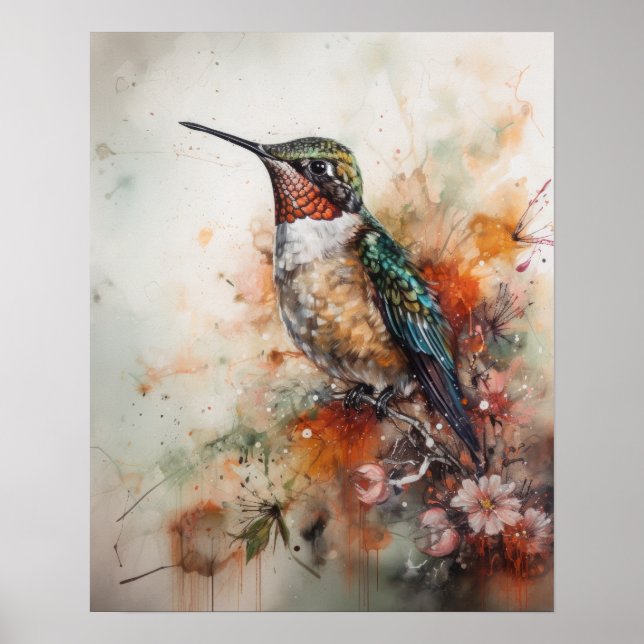 Vögel und Blume Vogelkunst Plakat (Vorne)