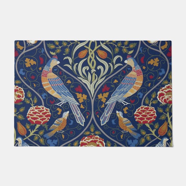 Vögel und Blume, William Morris Fußmatte (Vorderseite)