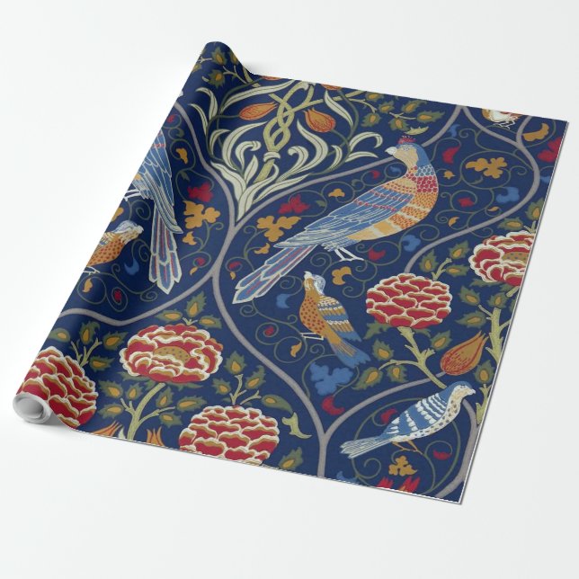 Vögel und Blume, William Morris Geschenkpapier (Ungerollt)