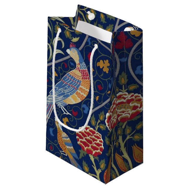 Vögel und Blume, William Morris Kleine Geschenktüte (Vorderseite Schrägansicht)