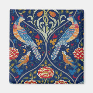 Vögel und Blume, William Morris Magnet