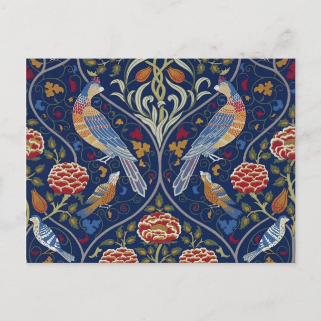 Vögel und Blume, William Morris Postkarte (Vorderseite)