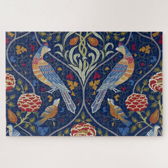 Vögel und Blume, William Morris Puzzle (Horizontal)