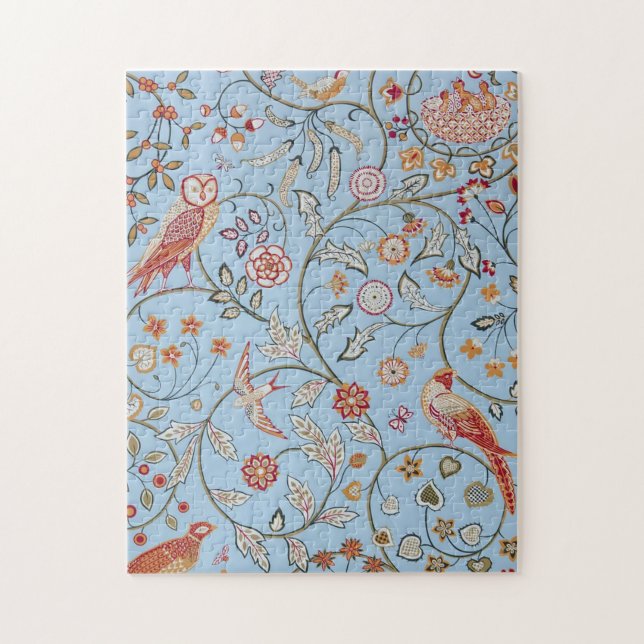 Vögel und Blume, William Morris Puzzle (Vertikal)