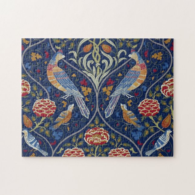 Vögel und Blume, William Morris Puzzle (Horizontal)