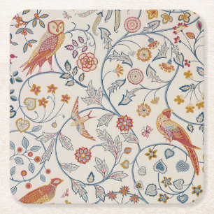 Vögel und Blume, William Morris Rechteckiger Pappuntersetzer