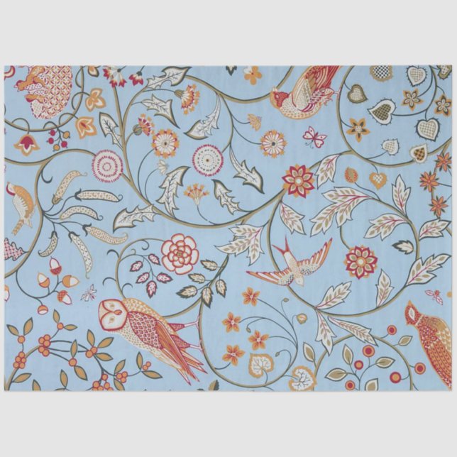 Vögel und Blume, William Morris Seidenpapier (Vorderseite)