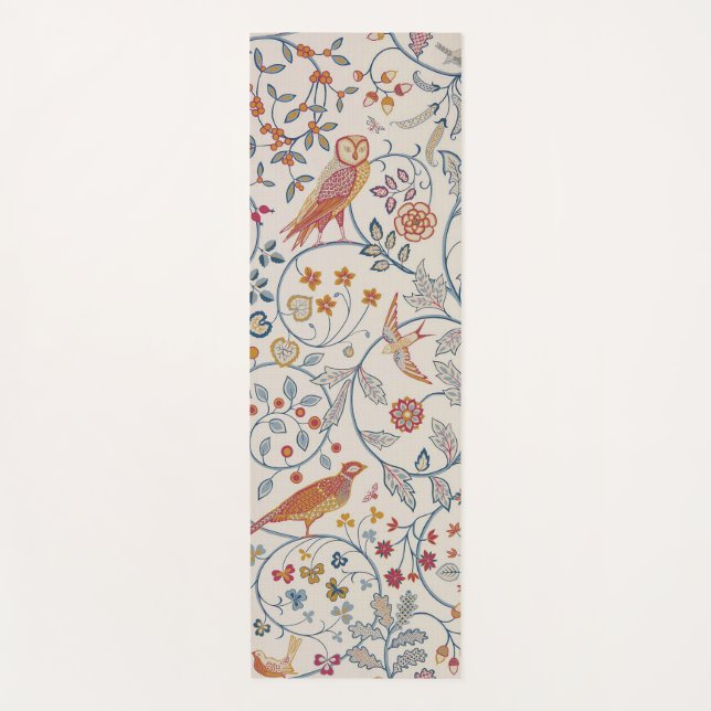 Vögel und Blume, William Morris Yogamatte (Vorderseite)