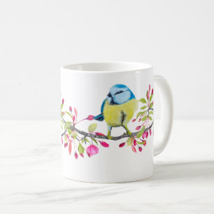 Vögel und Blume, wunderschöne zarte Tasse