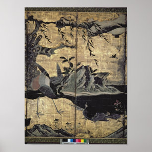 Vögel und Blumen der vier Jahreszeiten Poster