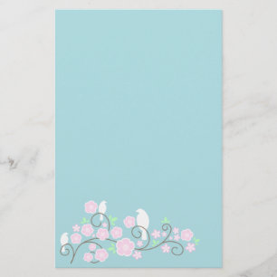 Vogel-und Blumen-Gewohnheits-Briefpapier Briefpapier