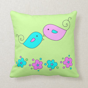 Vögel und Blumen-Kissen Kissen