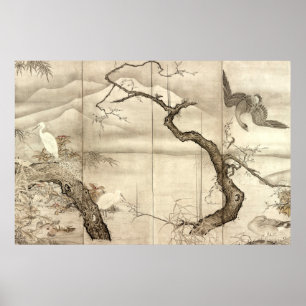 Vögel und Blumen von Sesshū Tōyō Poster