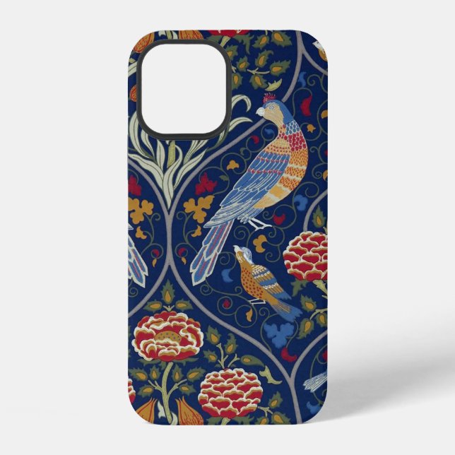 Vögel und Blumen, William Morris iPhone Hülle (Rückseite)