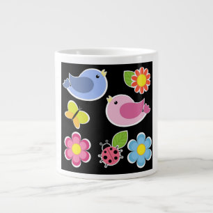 VOGEL- UND BLUMENMUSTER Jumbo-Tasse