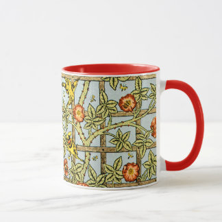 Vogel- und Blumenmuster Williams Morris Tasse