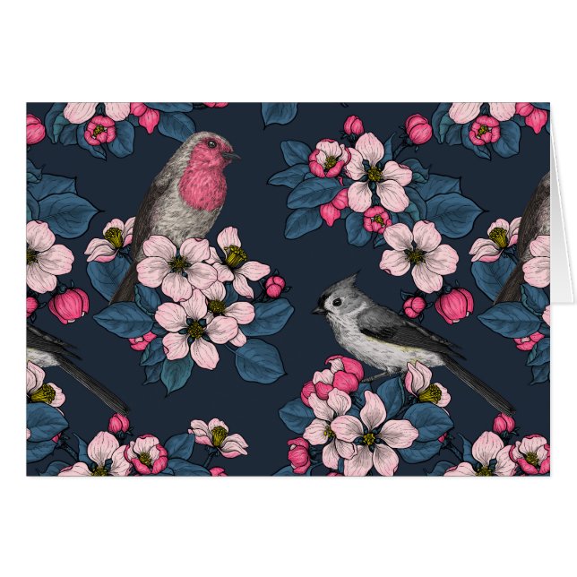 Vögel und Blüten (Vorderseite (Horizontal))