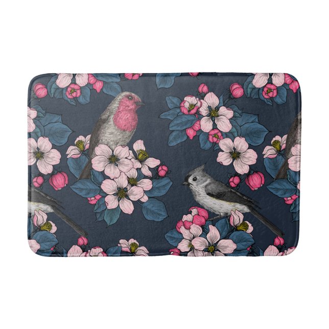 Vögel und Blüten Badematte (Vorderseite)