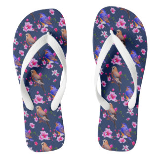 Vögel und Blüten flackern Flip Flops