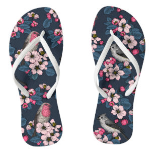 Vögel und Blüten Flip Flops