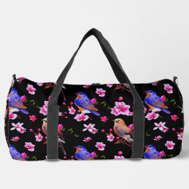 Vögel und Blüten Große Duffeltasche Duffle Bag