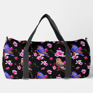 Vögel und Blüten Große Duffeltasche Duffle Bag