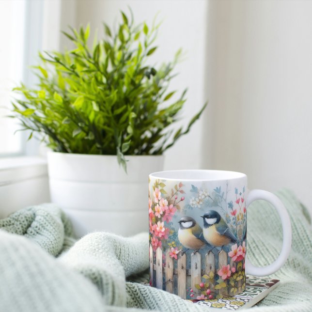 Vögel und Blüten Kaffeetasse (Von Creator hochgeladen)