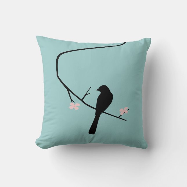 Vogel und Blüten Kissen (Vorderseite)