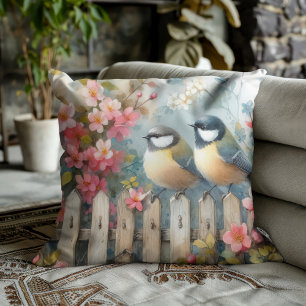 Vögel und Blüten Kissen