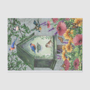Vögel und Blüten Seidenpapier