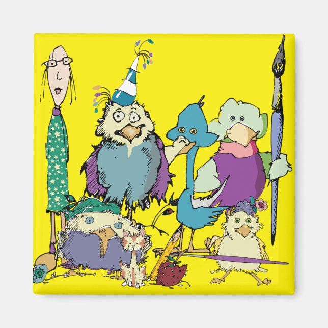 Vögel und Freunde Magnet (Vorne)
