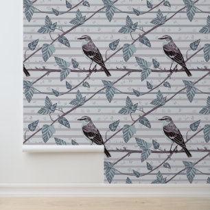 Vogel- und Gelbblüten Tapete